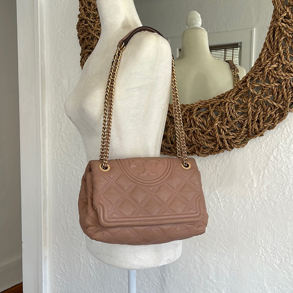 Tory Burch Quilted Tan Shoulder Bag